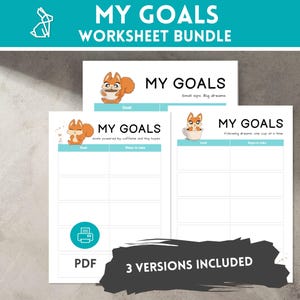 My Goals PDF Worksheet Bundle | 3 Versions | Goal Setting | Goal Planning | Motivational Goal Setting