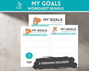 Motivational Goals Worksheet Bundle: 3 Printable PDF Templates