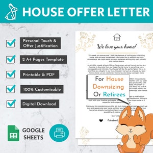 Home Offer Letter Template For House Downsizing Or Retirees | House Offer Letter | House Buying Letter | Home Letter | Home Buyer Offer