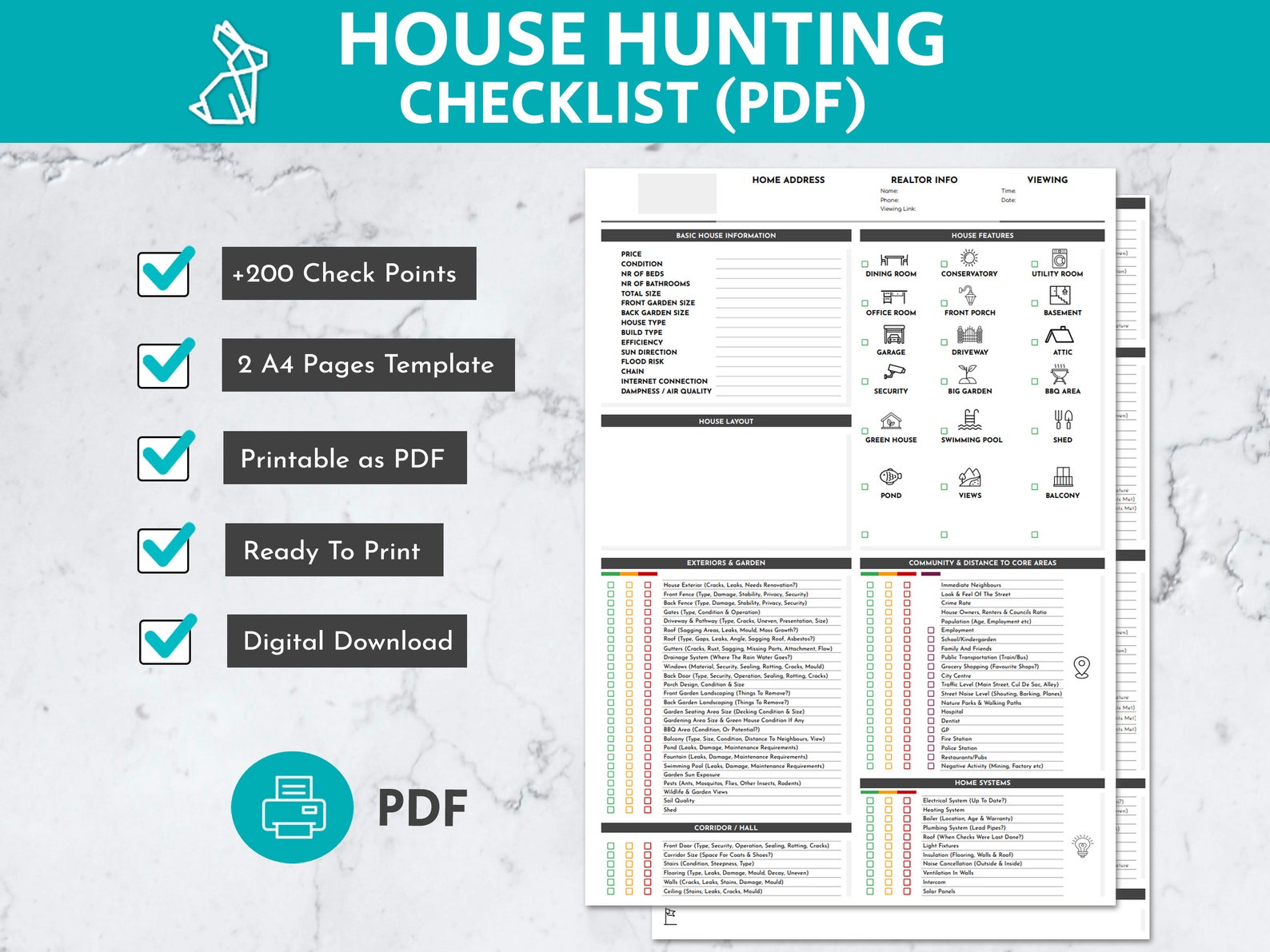 PDF House Viewing Checklist | Over 200 Things to Check Before You Buy a ...