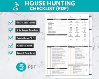 PDF House Viewing Checklist | Over 200 Things to Check Before You Buy a Home | Perfect For Home Buyers | House Buying | Home Checklist