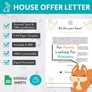 Home Offer Letter Template For Proximity To Family | House Offer Letter | House Buying Letter | Home Letter | Home Buyer Offer Letter