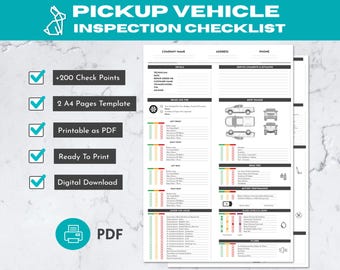 PDF Pickup Vehicle Inspection Checklist | Auto Repair | Car Safety | Vehicle Maintenance | Car Repair | Car Inspection | Auto Inspection