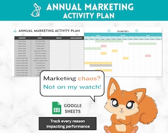 Annual Marketing Activity Plan Template 2026 | Google Sheets & Excel | Marketing Strategy
