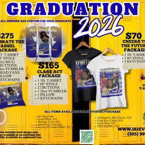 Staffelung 2026 Benutzerdefinierte Pakete | Personalisierte Grad T-Shirts, Stolen & Geschenke | Irie Vybyz Zoll Bild 1