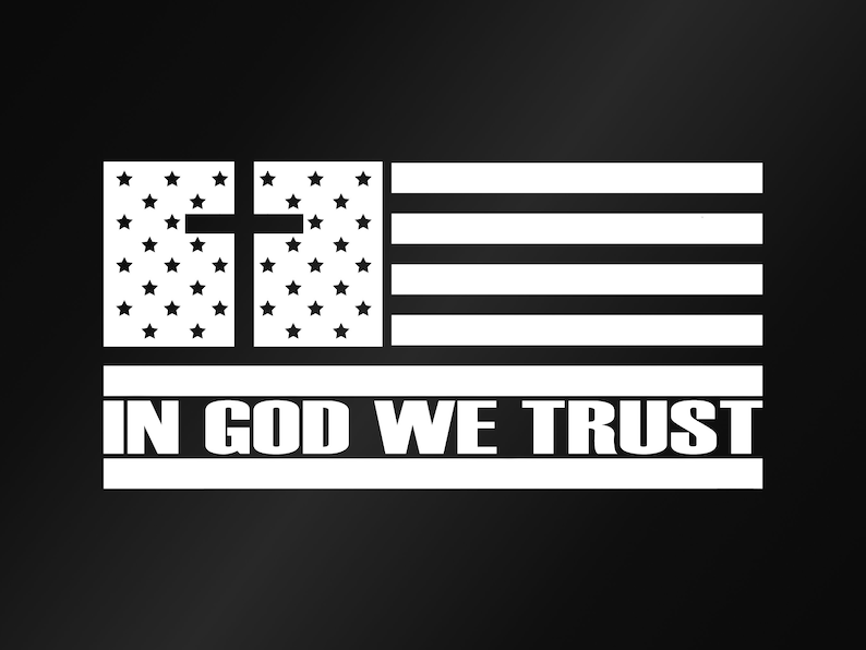 In God We Trust American Flag With Cross Vinyl Decal - Etsy