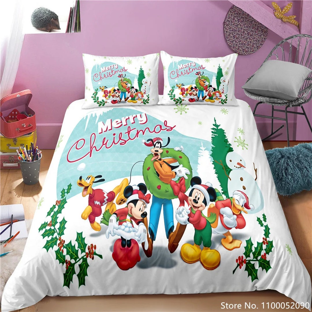 Mickey and Minnie Bedding Set Mickey and Minnie Christmas Etsy