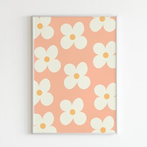 Simple Flower Design Digital Download Print / Colourful Minimalist Wall Decor