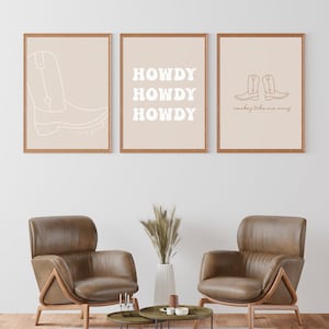 Boho Western Digital Download Print Set Of 3 / Neutral Minimalist Home Decor