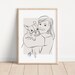 Custom Pet Portrait, Dog Mom Dog Dad Drawing, Dog Portrait, Custom Line ...