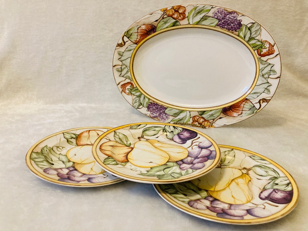 American Atelier Pompeii Fruit Salad Plates Large Fruit Plate