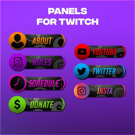Twitch Panels Clean Twitch Panels EDM Twitch Panels Colorful