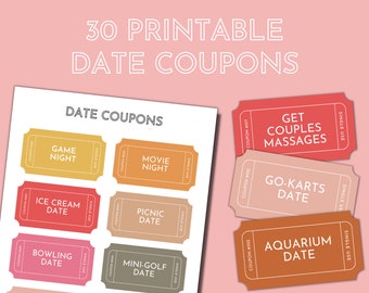 Printable Date Coupons, Date Night Idea Cards, Coupon Book, Date Night Ideas, Love Coupons, Printable Coupons