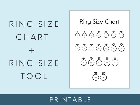 Printable Ring Sizer Ring Size Finder Ring Size Measuring Tool  International Ring Size Chart Measure Ring Size Instant Download 