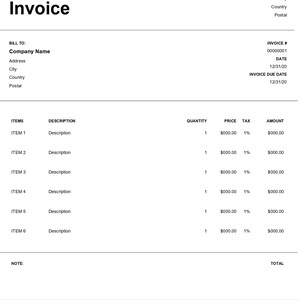 10 Invoice Templates Excel/word/pdf. Business Invoice. Service Invoice. Editable Invoice. Custom ...