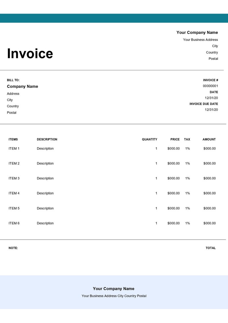 10 Invoice Templates Excel/word/pdf. Business Invoice. Service Invoice. Editable Invoice. Custom ...