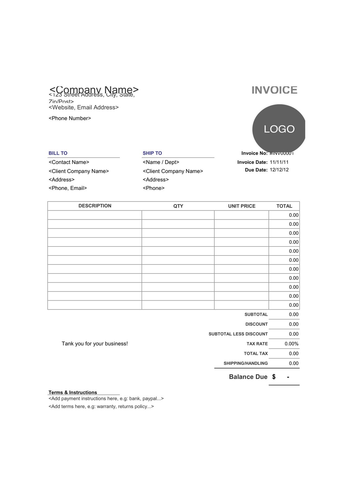 10 invoice templates excel word pdf business invoice service invoice