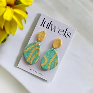 Spring Meadow Handmade Green and Yellow Statement Earrings