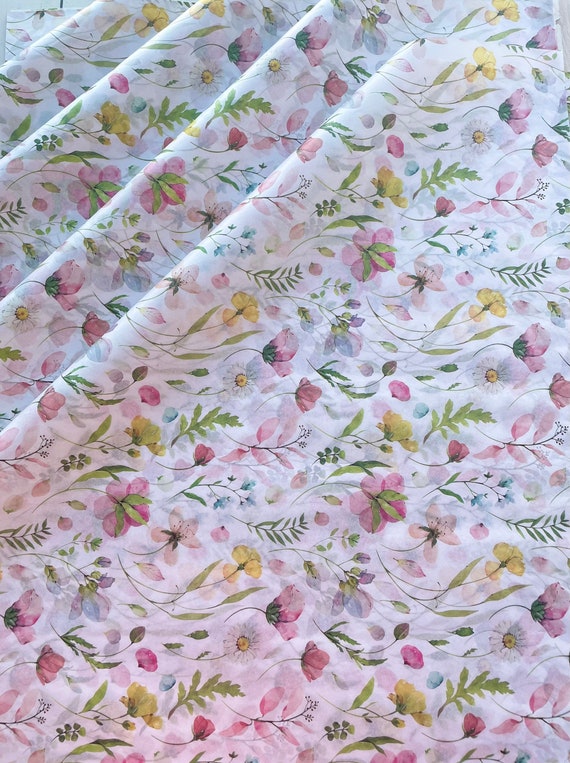 Tissue Paper Flowers, Spring Themed Packing Paper, Wrapping Paper