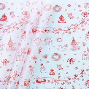 Carta velina rossa di Natale, carta da regalo di Natale, carta da regalo rossa, imballaggi per piccole imprese, carta da regalo rossa ecologica di lusso