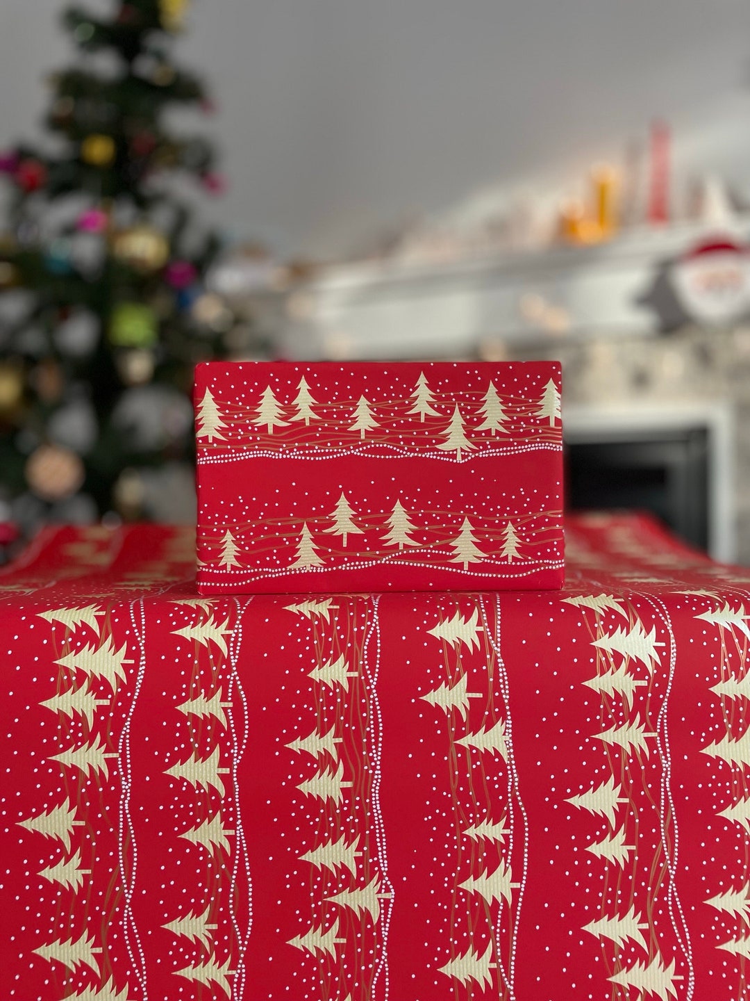5m Red Merry Christmas Wrapping Paper Rolls Gold Designs Luxury Gift 5m-red-merry-christmas-wrapping-paper-rolls-gold-designs-luxury-gift