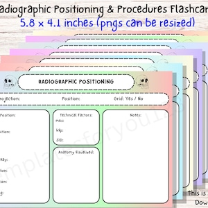 Radiography Positioning & Procedures Notes Template, Radiographic Procedures and Positioning Notes Flashcards, Radiology Clinical Flashcards