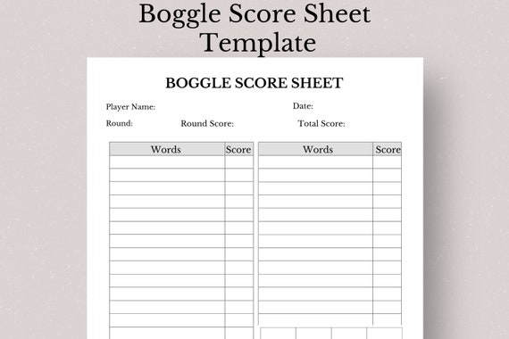 Boggle Rules Printable