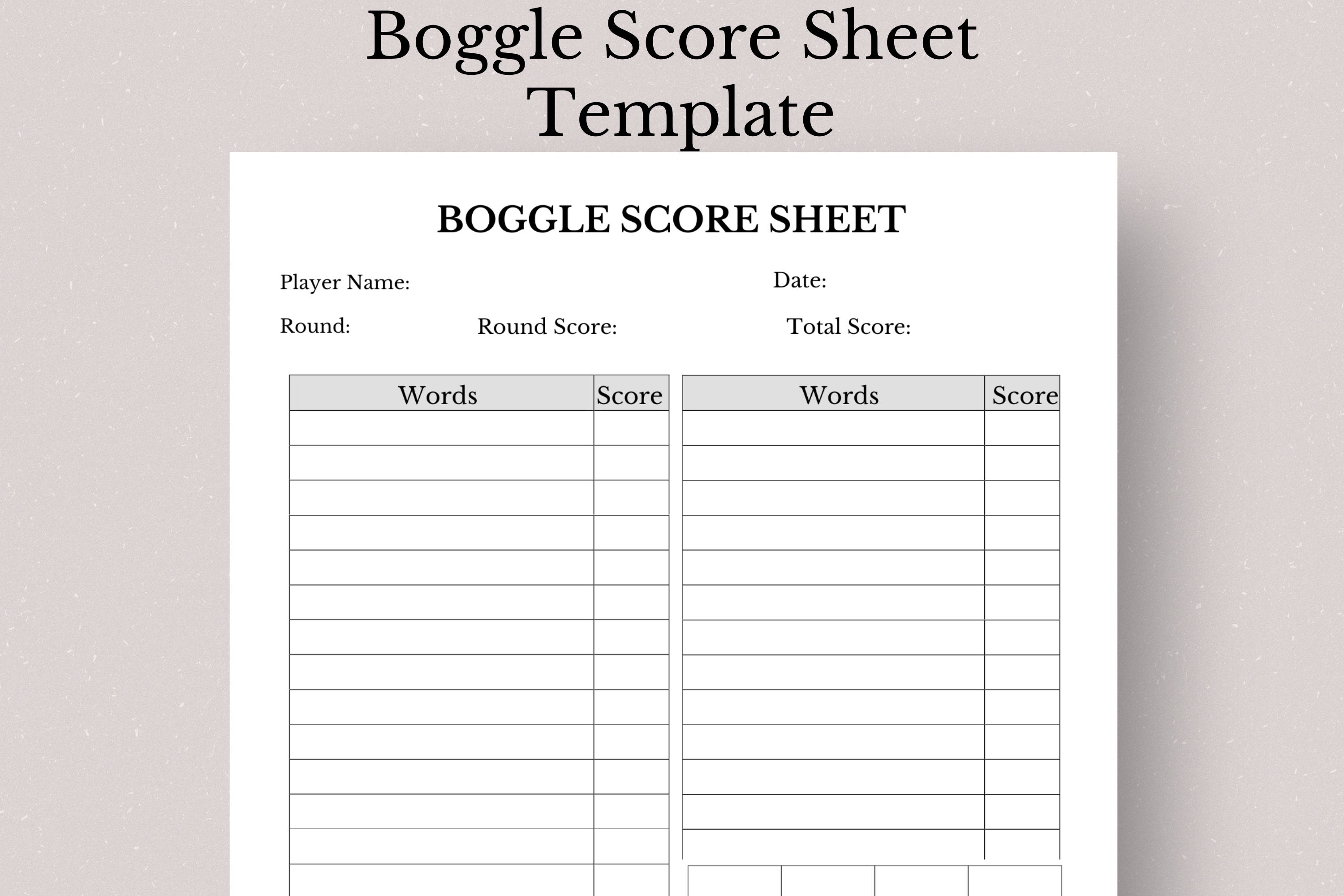 Boggle Score Sheet Template Printable - Il Fullxfull.4972240285 Iutd 