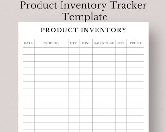 Printable Product Inventory Tracker Template (PDF)