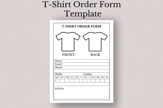 T-shirt business cheap order form