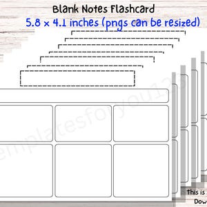 Note Study Card Blank Blank Notes Flashcards Template: DIY Flashcards (digital Download) - Etsy