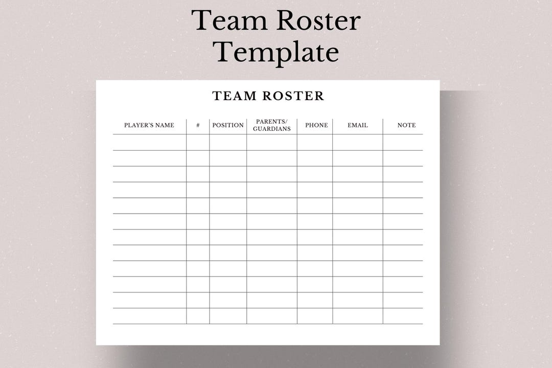 Team Roster Template Sports Team Player List Team List Players List Team Roster Template Sports Team Player List Team List Players List