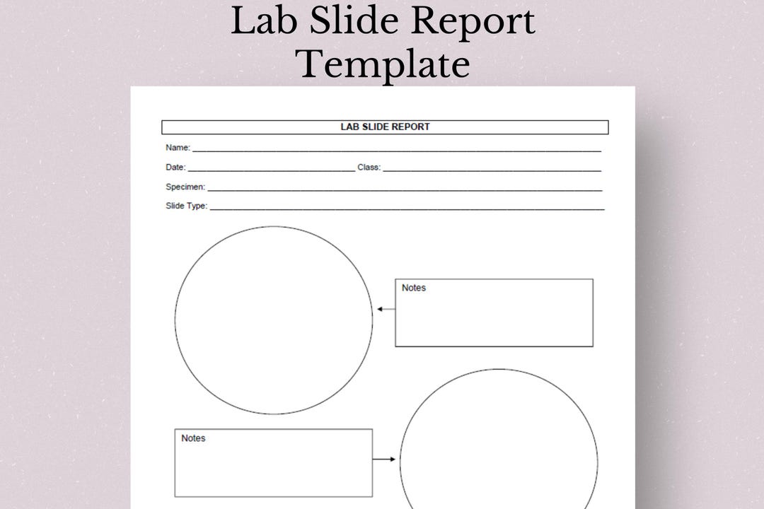 Printable Lab Slide Report Template, Biology Lab Report Printable ...