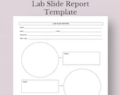 Lab Slide Report Template, Science Worksheet (Printable PDF)