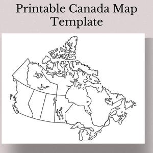 Carte du Canada imprimable, carte du Canada, carte du Canada imprimable, art mural carte du Canada, carte du Canada en noir et blanc, carte éducative pour les enfants, Canada