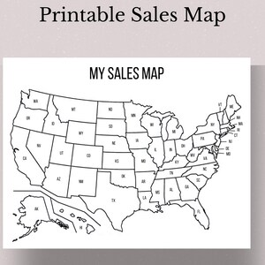Carte imprimable des ventes des États-Unis, suivi des ventes par État PDF, carte à colorier de l'État des États-Unis, petite entreprise, téléchargement numérique États-Unis vers lesquels j'ai expédié