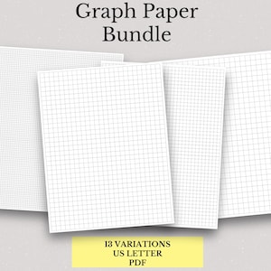 Printable Grid Graph Paper PDF, Graph Paper Bundle, Math & Drawing Paper