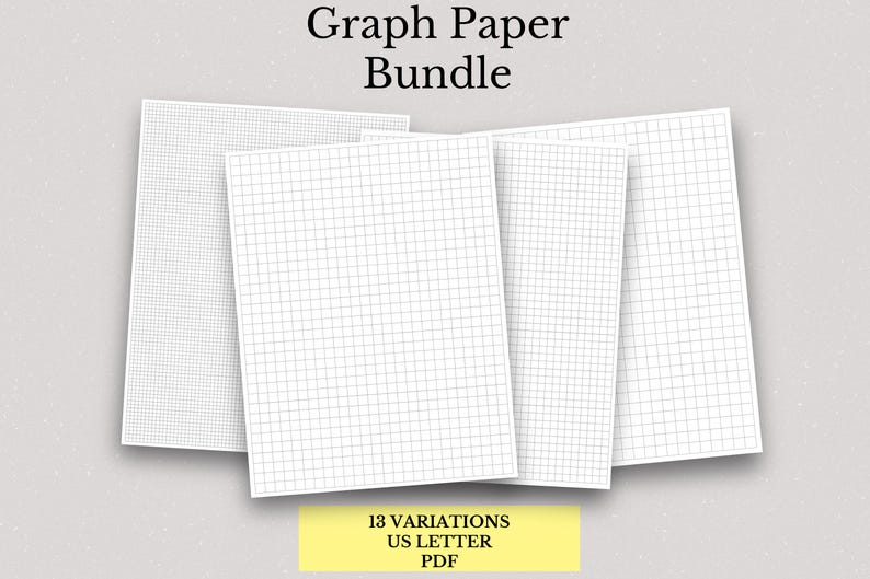 Printable Graph Paper Bundle, 13 Variations (PDF) - Etsy