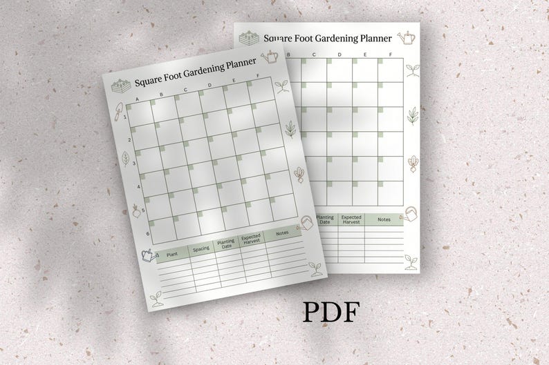Square Foot Gardening Planner, Raised Bed Garden Planner, Vegetable ...