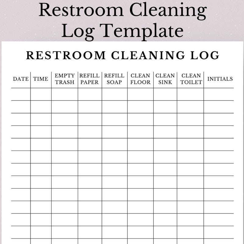 Cleaning Log Sheet - Etsy