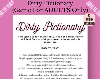 Gioco per feste di addio al nubilato Dirty Pictionary: 72 parole (download digitale)