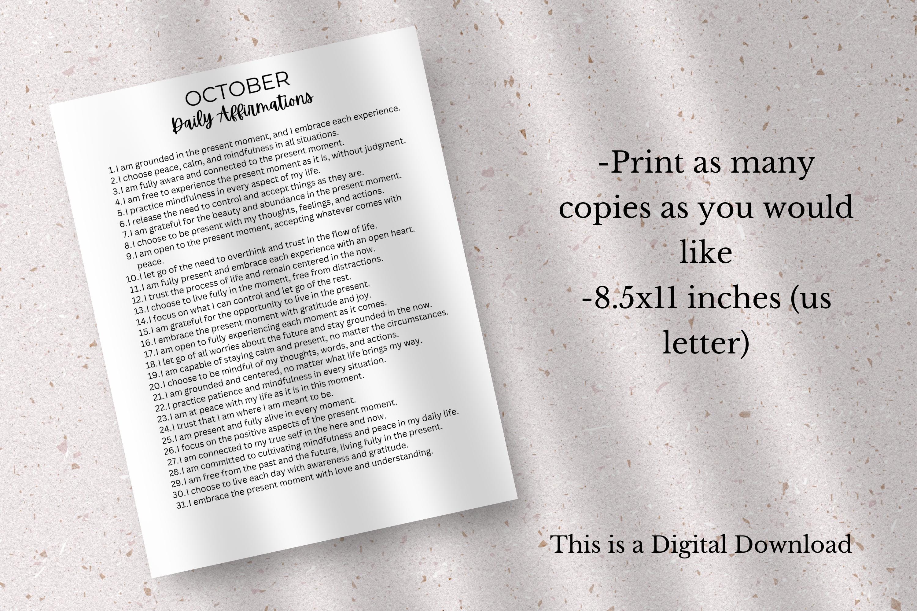 365 Daily Affirmations Printable Personal Growth Self Love Affirmations ...