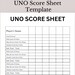 Uno Score Sheet Template, Printable Uno Score Card, Printable Uno Score Sheet, Card Game Score ...