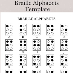 Alfabeti Braille stampabili, Braille stampabile di 1 pagina, Alfabeti Braille stampabili, Pagine dell'alfabeto Braille, Lettere Braille, Braille
