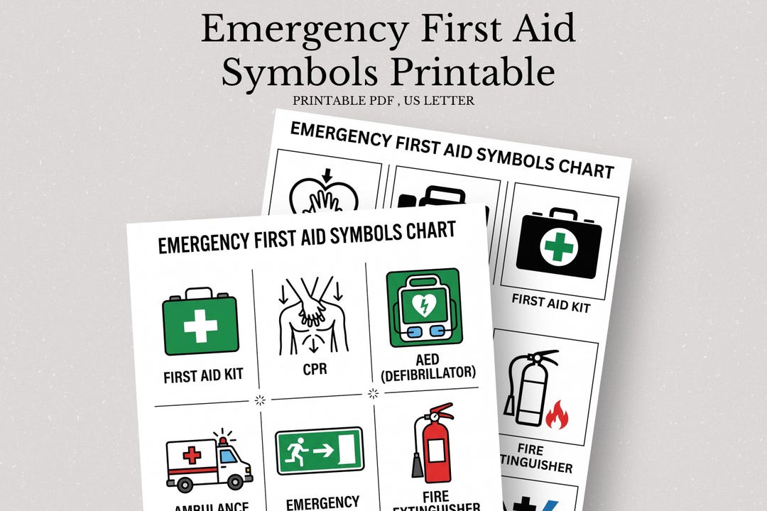 First Aid Symbols Chart, Safety Signs Poster, Workplace Infographic ...