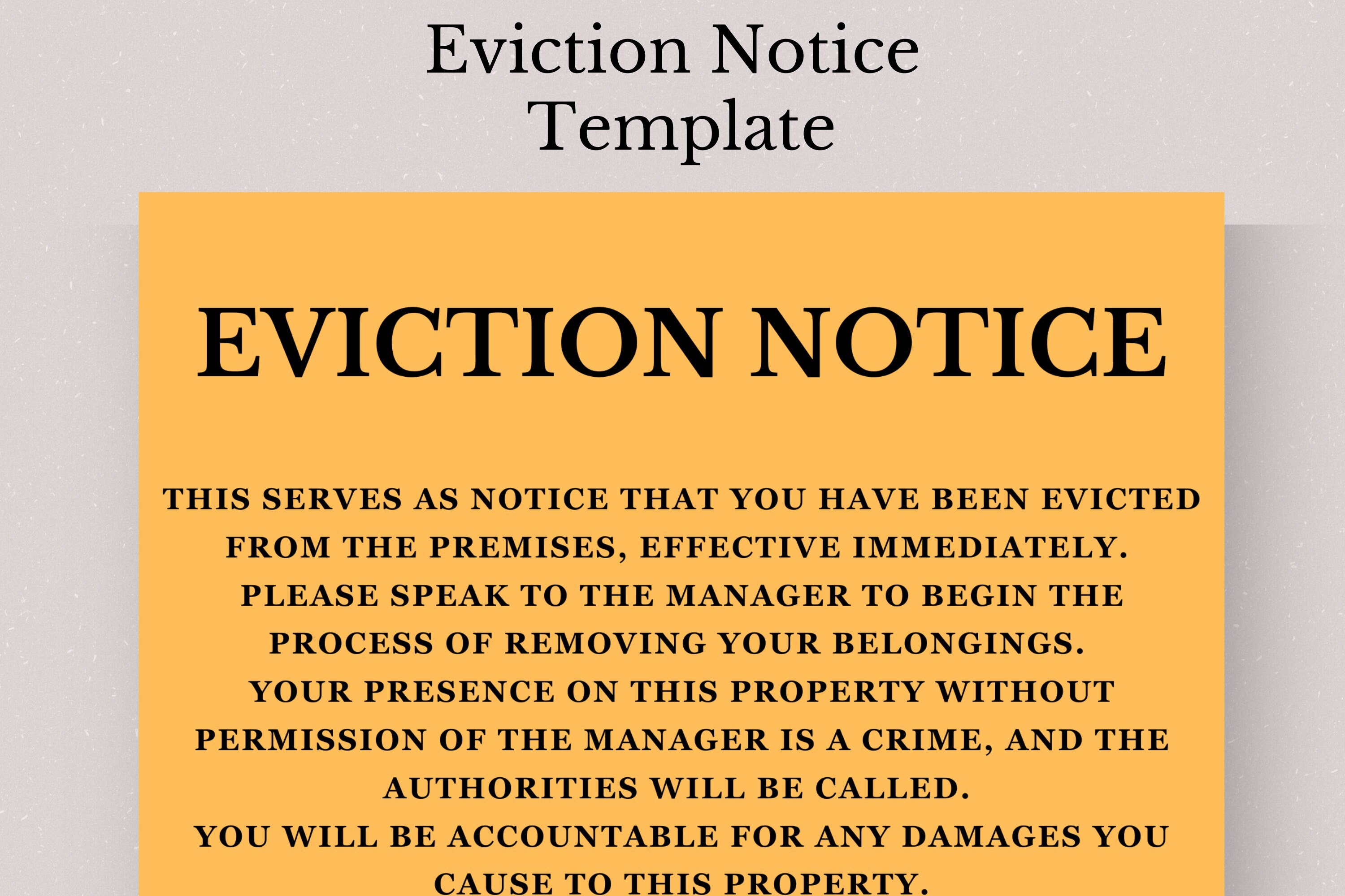 Editable Eviction Notice Template Editable Template Property Eviction 