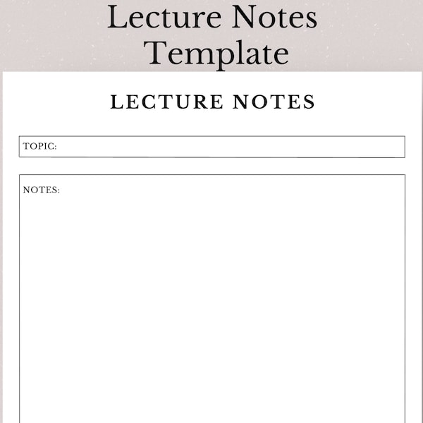 Lecture Notes Template - Etsy