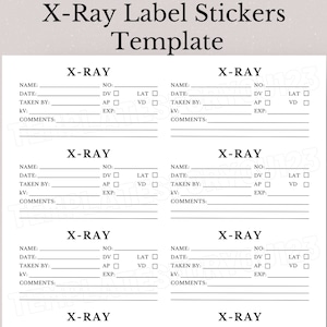Xray Label Sticker Template, Xray Label, Xray Stickers