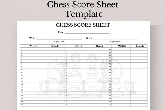 Chess Notation Game Board Template