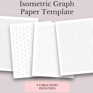 Könnte beinhalten: Vier bedruckbare Blätter mit isometrischem Millimeterpapier. Jedes Blatt zeigt ein anderes Gittermuster aus Dreiecken.